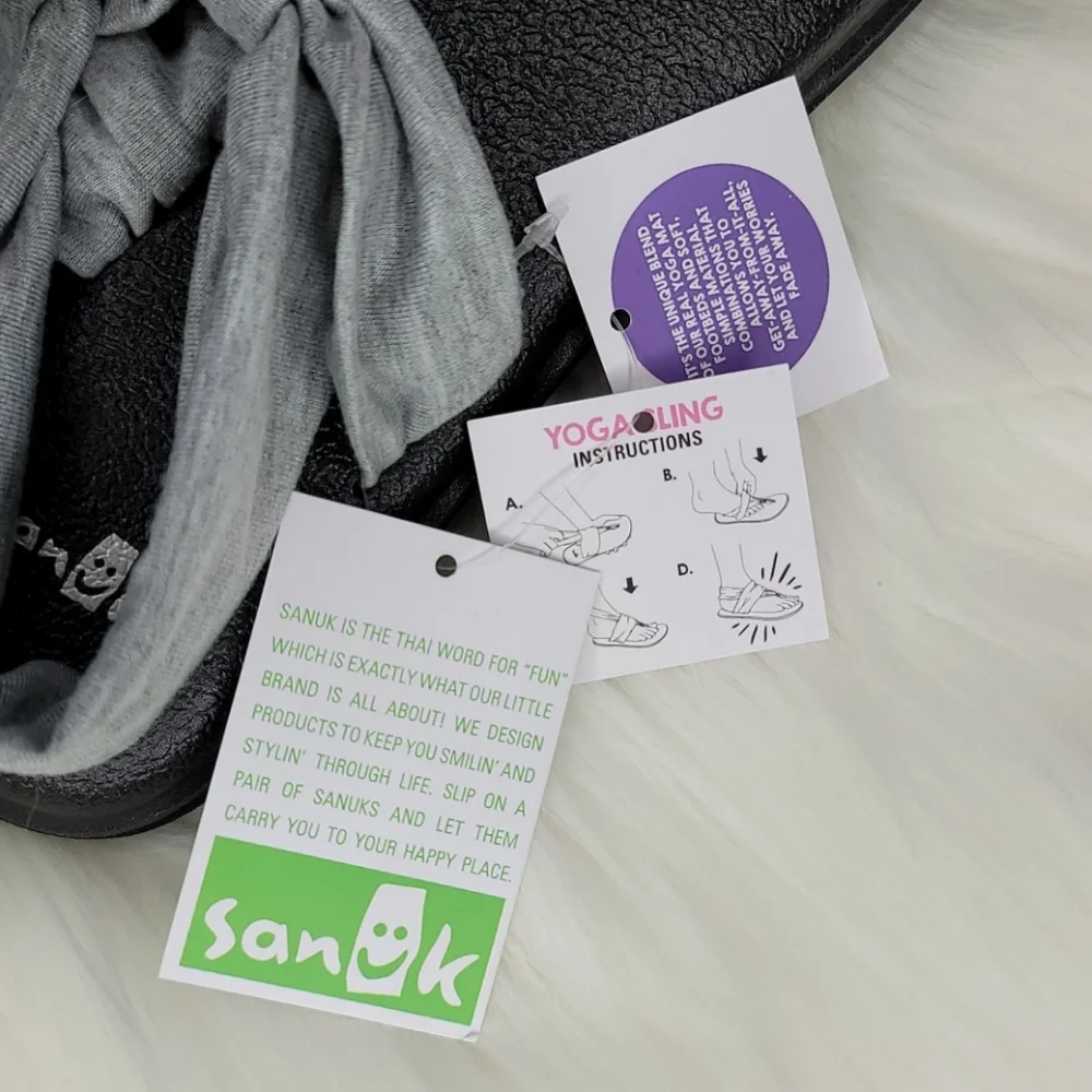 Sanuk Yoga Sling Ella Sandals Gray & Black